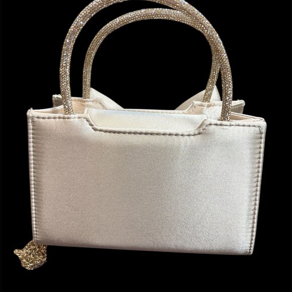 CHAMPAGNE SATIN EVENING BAG NWT - Picture 4 of 5